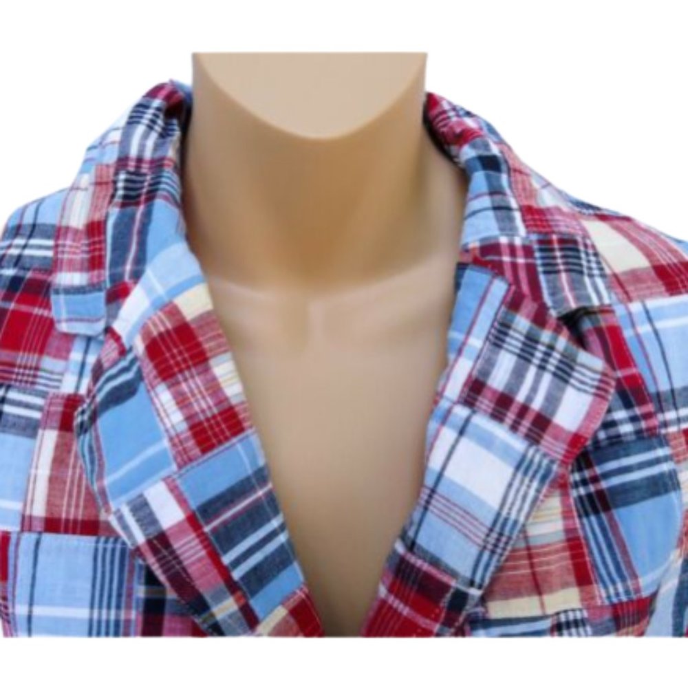 Pendleton Jacket Blazer Madras Plaid Lined Cotton - image 3